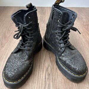 Jadon Black Glitter Platform Dr Martens AW004